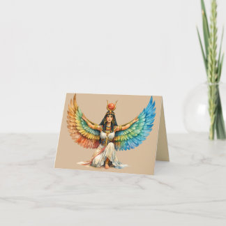 Tarjeta De Agradecimiento Winged Egyptian Goddess Greeting Card Spiritualart