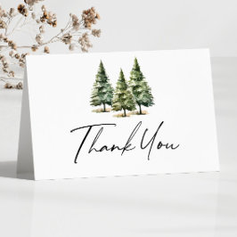 Tarjeta De Agradecimiento Winowy Pine Tree Baby Shower
