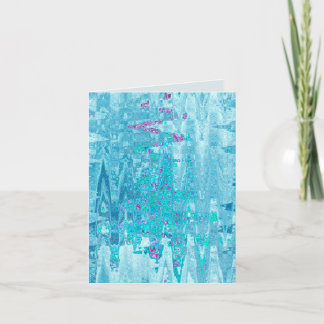 Tarjeta De Agradecimiento Winter blue frost snow & abstract zig zag trees