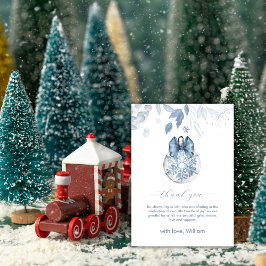 Tarjeta De Agradecimiento Winter Bow Snowflake Ornament Baby Shower