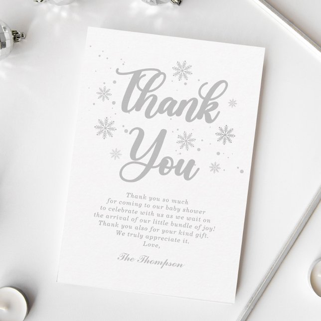 Tarjeta De Agradecimiento Winter Bridal Shower (Subido por el creador)