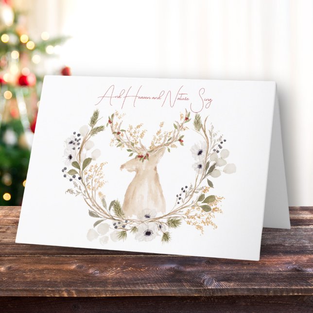 Tarjeta De Agradecimiento Winter Deer Wreath (Subido por el creador)