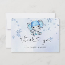 Tarjeta De Agradecimiento Winter Elephant Baby Shower