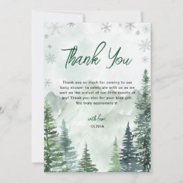 Tarjeta De Agradecimiento Winter Forest Gender Neutral Baby Shower