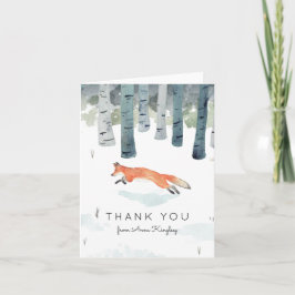 Tarjeta De Agradecimiento Winter Fox Baby Shower Gracias