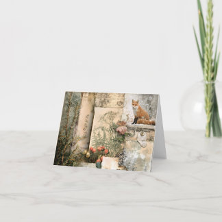 Tarjeta De Agradecimiento Winter Fox Scrapbook Vintage Woodland