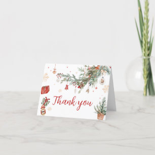 Tarjeta De Agradecimiento Winter Merry Little Navidades Baby Shower