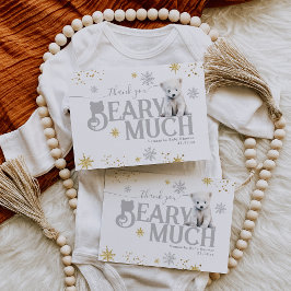 Tarjeta De Agradecimiento Winter Modern Bearly Wait Neutral Baby Shower