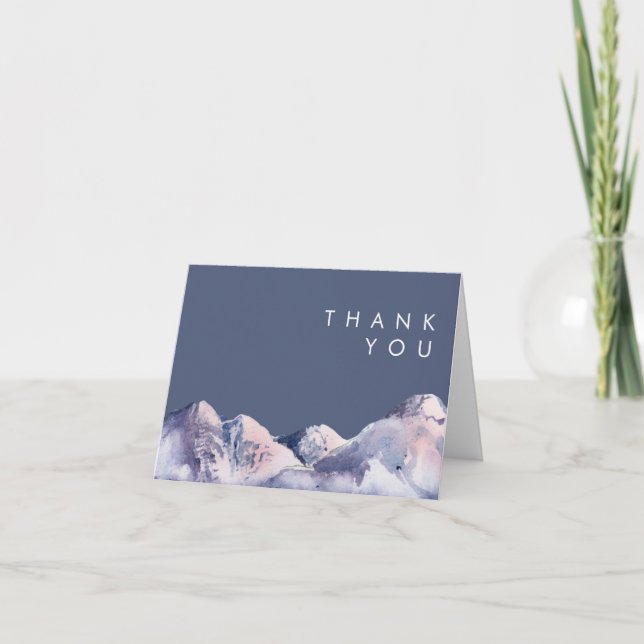 Tarjeta De Agradecimiento Winter Mountain Evening Thank You Card (Anverso)