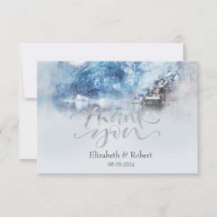 Tarjeta de agradecimiento Winter Mountain Lake Fla