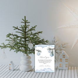Tarjeta De Agradecimiento Winter Mountain Snowflake Ornament Baby Shower