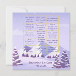 Tarjeta De Agradecimiento Winter Mountains Bachelorette Party Bingo Game