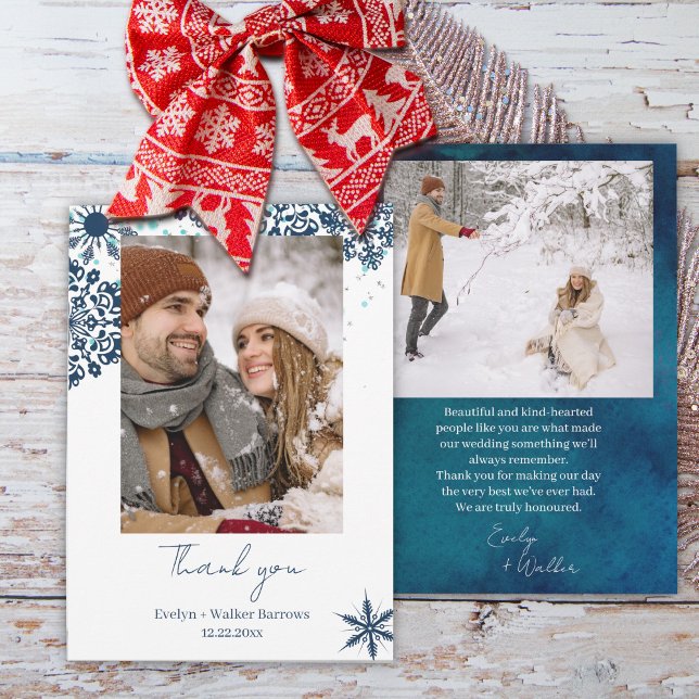 Tarjeta De Agradecimiento Winter Night Gracias (Subido por el creador)