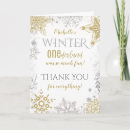 Tarjeta De Agradecimiento Winter Onederland 1er cumpleaños Gracias