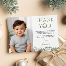 Winter Onederland Birthday Photo You Card