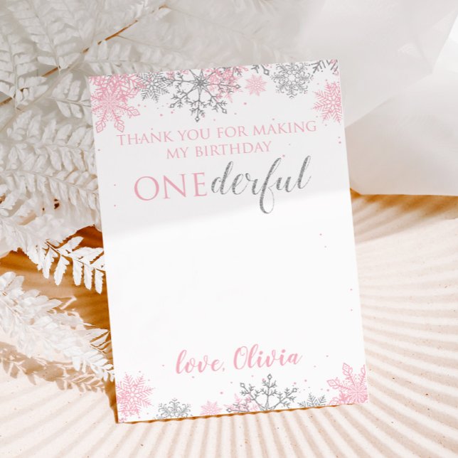 Tarjeta De Agradecimiento Winter ONEderland Gracias a los copos de nieve de  (Subido por el creador)