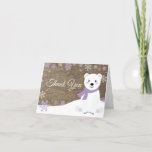 Tarjeta De Agradecimiento Winter Polar Bear Snowflake Purple Burlap<br><div class="desc">Winter Polar Bear Snowflake Purple Burlap Thank You Card</div>