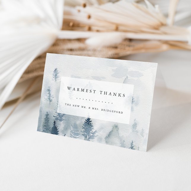 Tarjeta De Agradecimiento Winter Reverie | Personalized Wedding Thank You (Subido por el creador)