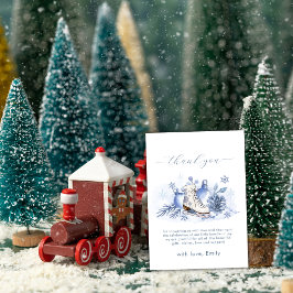 Tarjeta De Agradecimiento Winter Snowflake Ice Skate Baby Shower