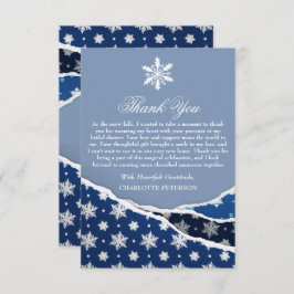 Tarjeta De Agradecimiento Winter Snowflakes Bridal Shower