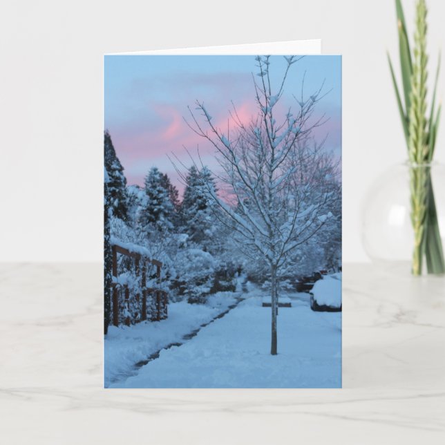 Tarjeta De Agradecimiento Winter Sunset Blank (Anverso)