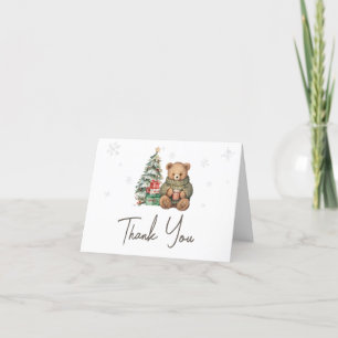 Tarjeta De Agradecimiento Winter Teddy Bear Baby Shower