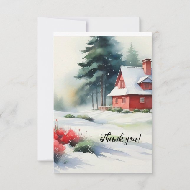 Tarjeta De Agradecimiento Winter Village (Anverso)