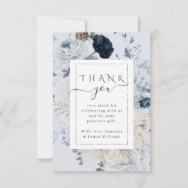 Tarjeta De Agradecimiento Winter Wildflower Elegant Boho Baby Shower