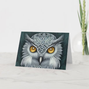 Tarjeta De Agradecimiento Winter Wonder Snow Owl Beauty