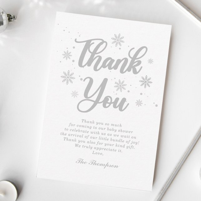 Tarjeta De Agradecimiento Winter Wonderland Baby Shower (Subido por el creador)