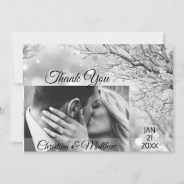 Tarjeta De Agradecimiento Winter Wonderland Boda Gracias | FOTO