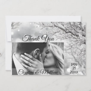 Tarjeta De Agradecimiento Winter Wonderland Boda Gracias FOTO