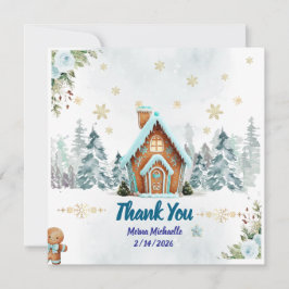 Tarjeta De Agradecimiento Winter wonderland Gingerbread Baby Shower