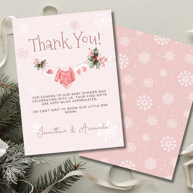 Tarjeta De Agradecimiento Winter Wonderland: su frío fuera de Baby Shower (Subido por el creador)