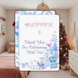 Tarjeta De Agradecimiento Winter Wonderland Thank You Card, Snowman Forest 
