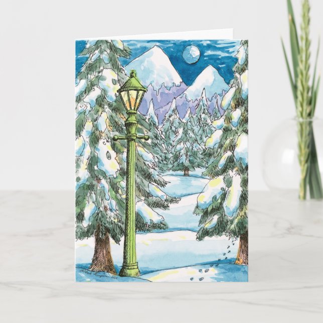 Tarjeta De Agradecimiento Wintery Woodland - (Anverso)