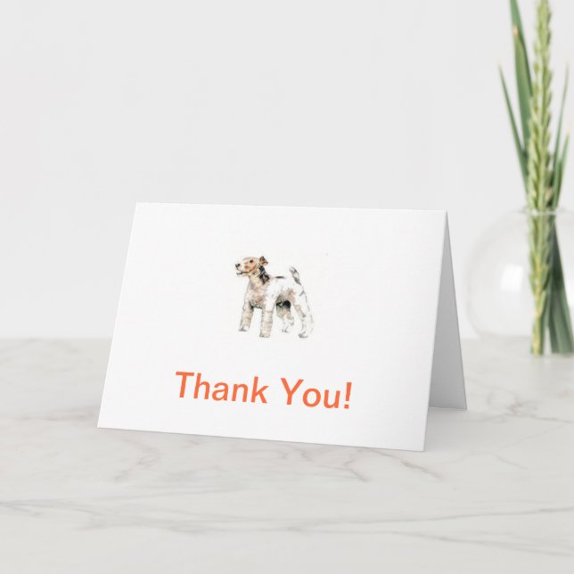 Tarjeta De Agradecimiento Wire Haired Fox Terrier (Anverso)