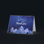 Tarjeta De Agradecimiento Wishing Star Night Sky<br><div class="desc">For those who have spent countless nights wishing and waiting for their dreams to come true,  this night sky design is for you. Featuring a snowy landscape with distant mountains and a shooting star,  let this design bring the dreamy night sky to your celebration.</div>