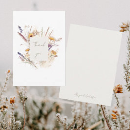 Tarjeta De Agradecimiento Wispy Botanical Baby Shower Gracias