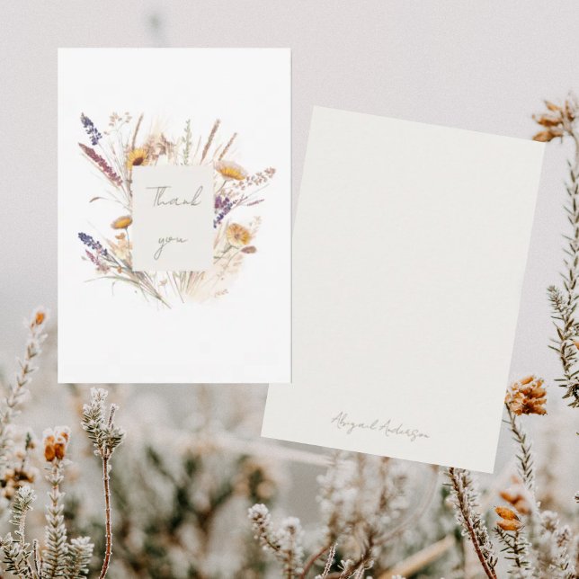 Tarjeta De Agradecimiento Wispy Botanical Baby Shower Gracias (Subido por el creador)