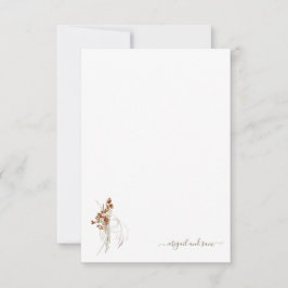 Tarjeta De Agradecimiento Wispy Floral Bridal Shower Blank