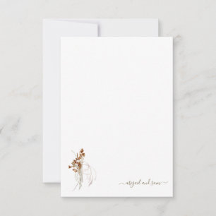 Tarjeta De Agradecimiento Wispy Floral Bridal Shower Blank