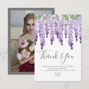 Tarjeta De Agradecimiento Wisteria acuática Bat Mitzvah