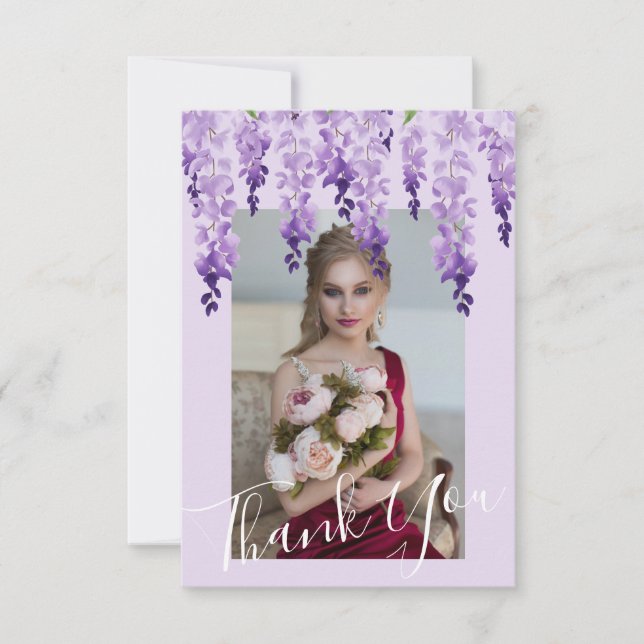 Tarjeta De Agradecimiento Wisteria acuática | Bat Mitzvah (Anverso)