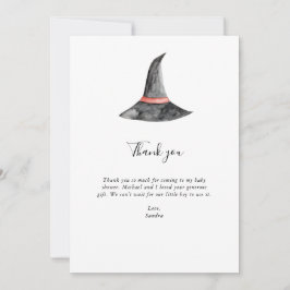 Tarjeta De Agradecimiento Witch Halloween Baby Shower Gracias Minimal