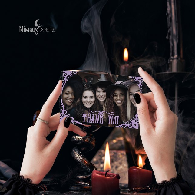Tarjeta De Agradecimiento Witchy Lavender Halloween Photo Thank You Card (Subido por el creador)