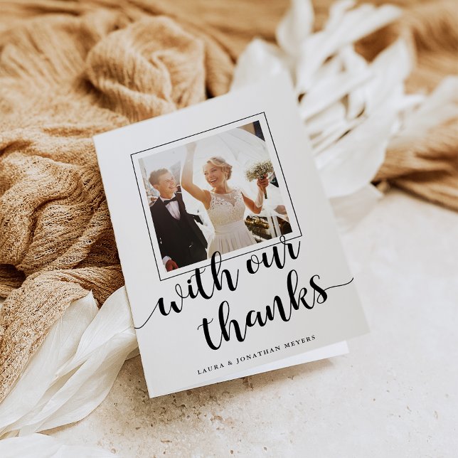 Tarjeta De Agradecimiento With our Thanks | Wedding Photo Thank You (Subido por el creador)