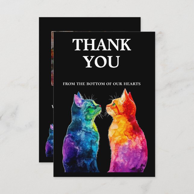 Tarjeta De Agradecimiento With photo 🌈  Purrfectly Yours: Purrfectly  (Anverso / Reverso)