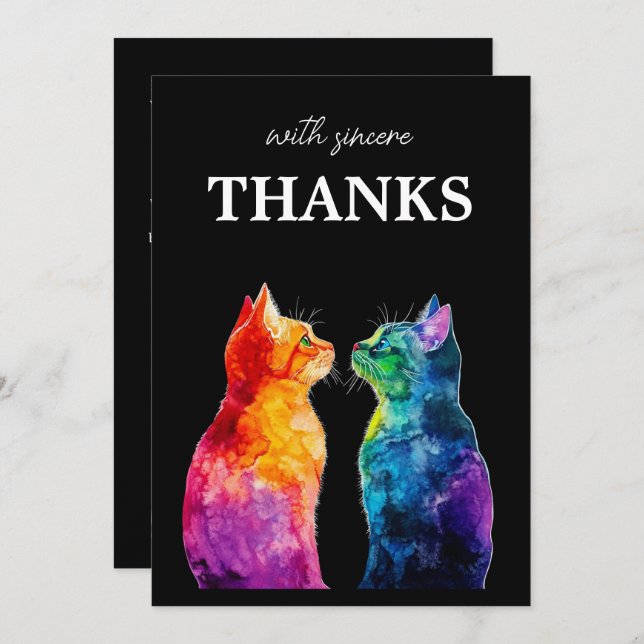 Tarjeta De Agradecimiento With Sincere Thanks  Purrfectly Yours: Purrfectly  (Anverso / Reverso)