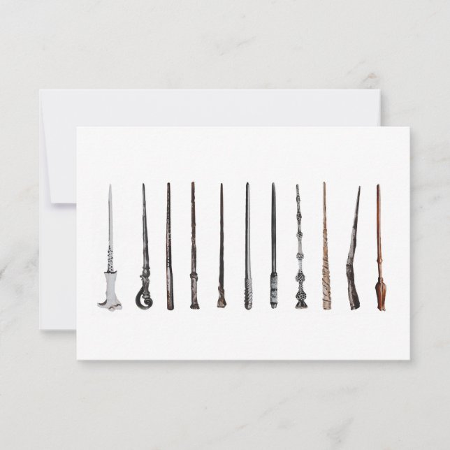 Tarjeta De Agradecimiento Wizard Wands  (Anverso)